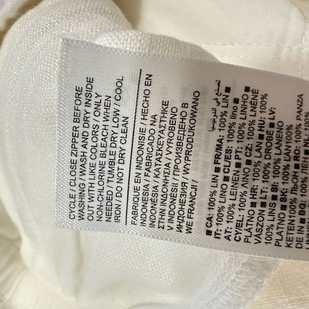 Athleta Retreat 100% Linen Wide Leg Pants in White NWT Size 22 - Picture 5 of 8